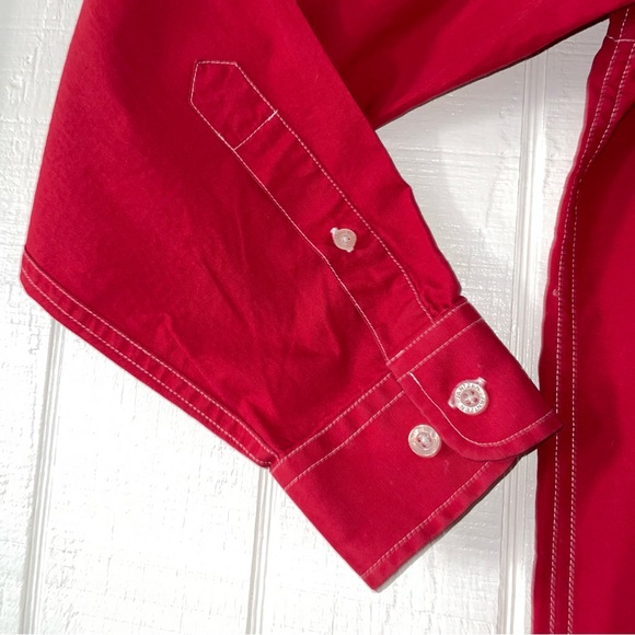 Jantzen Mens Dress Shirt mens size large red button down cowboy western holiday - Picture 5 of 12